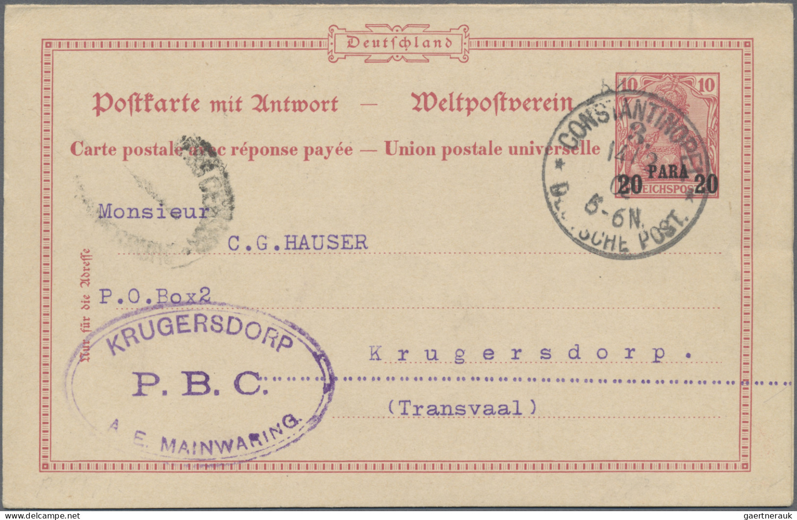 Deutsche Post In Der Türkei - Ganzsachen: 1890/1912, Saubere Partie Von 14 Gebra - Turkse Rijk (kantoren)