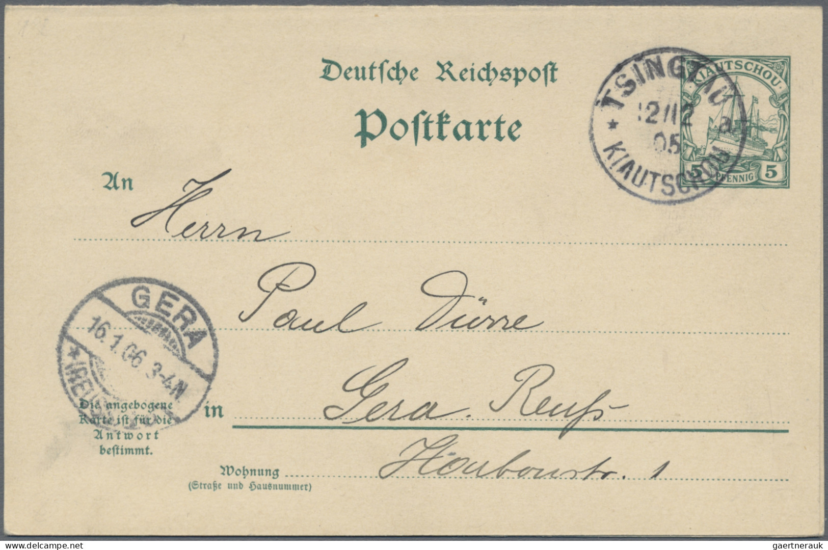 Deutsche Kolonien - Kiautschou - Ganzsachen: 1900/1911, Saubere Partie Von 17 Ge - Kiautschou