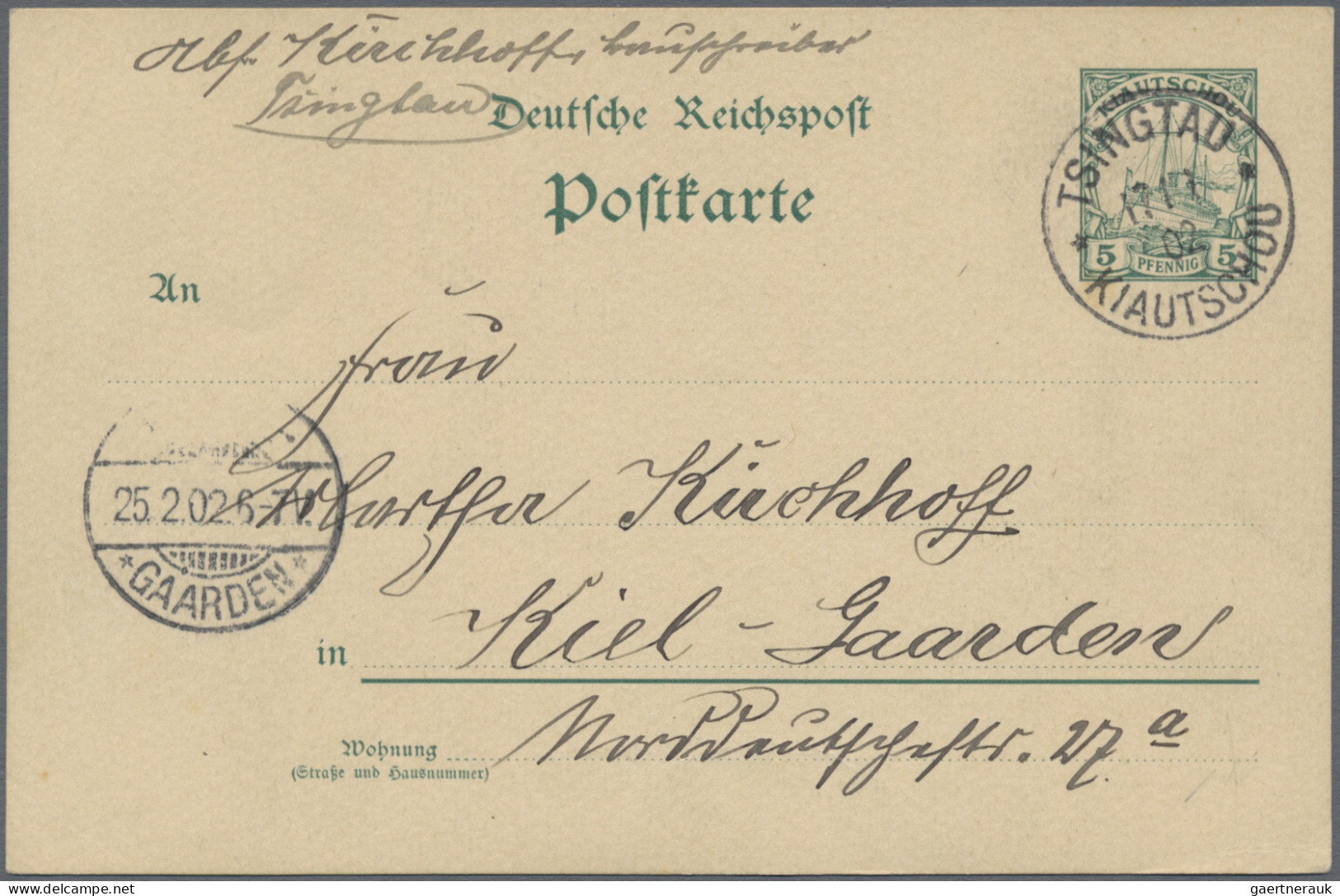 Deutsche Kolonien - Kiautschou - Ganzsachen: 1900/1911, saubere Partie von 17 ge