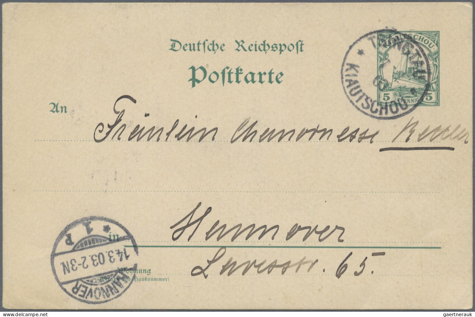 Deutsche Kolonien - Kiautschou - Ganzsachen: 1900/1911, saubere Partie von 17 ge