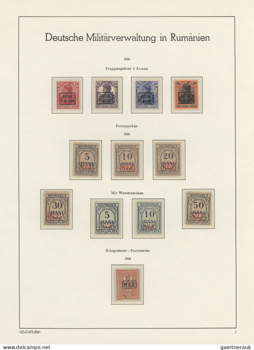 Deutsche Besetzung I. WK: 1914/1918, Zumeist Postfrische Sammlung Der Besetzungs - Occupation 1914-18