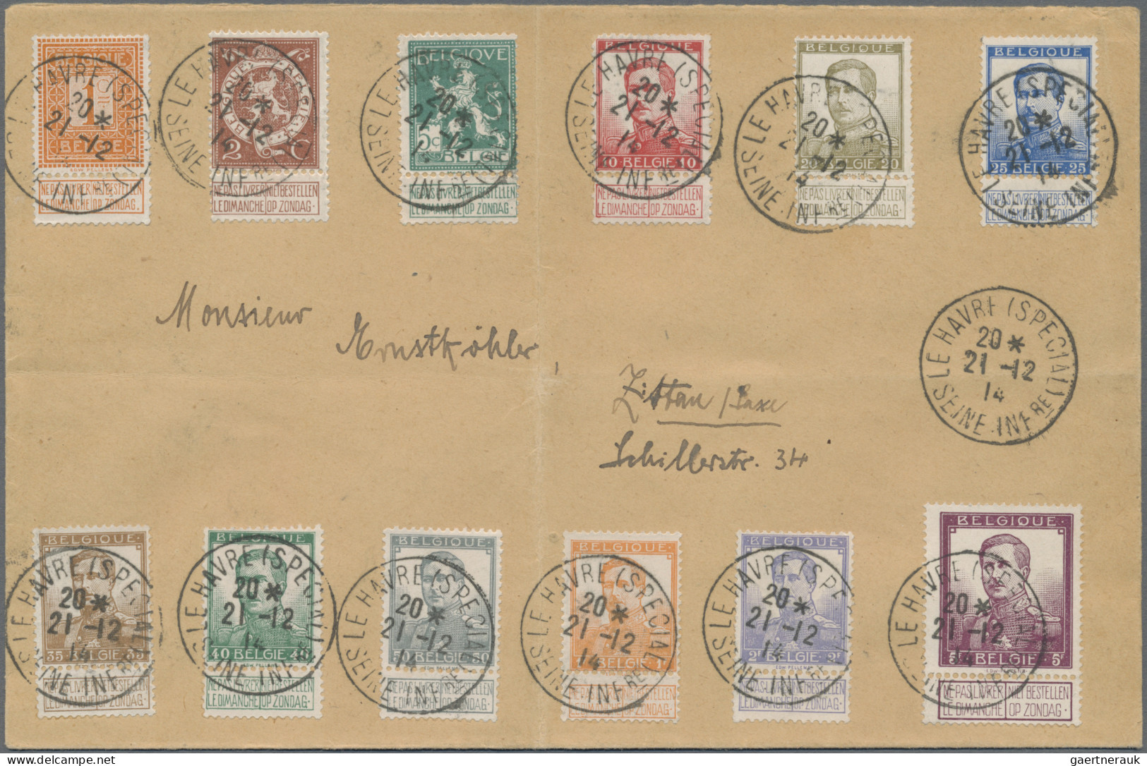 Deutsche Besetzung I. WK: Landespost In Belgien: 1914/1918, Partie Von 31 Briefe - Bezetting 1914-18