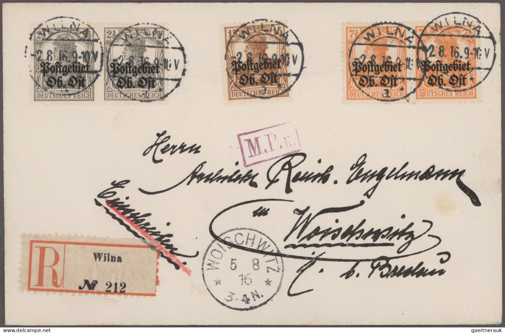 Deutsche Besetzung I. WK: Postgebiet Ober. Ost: 1916/1918, Ungebrauchte Und Gest - Occupazione 1914 – 18