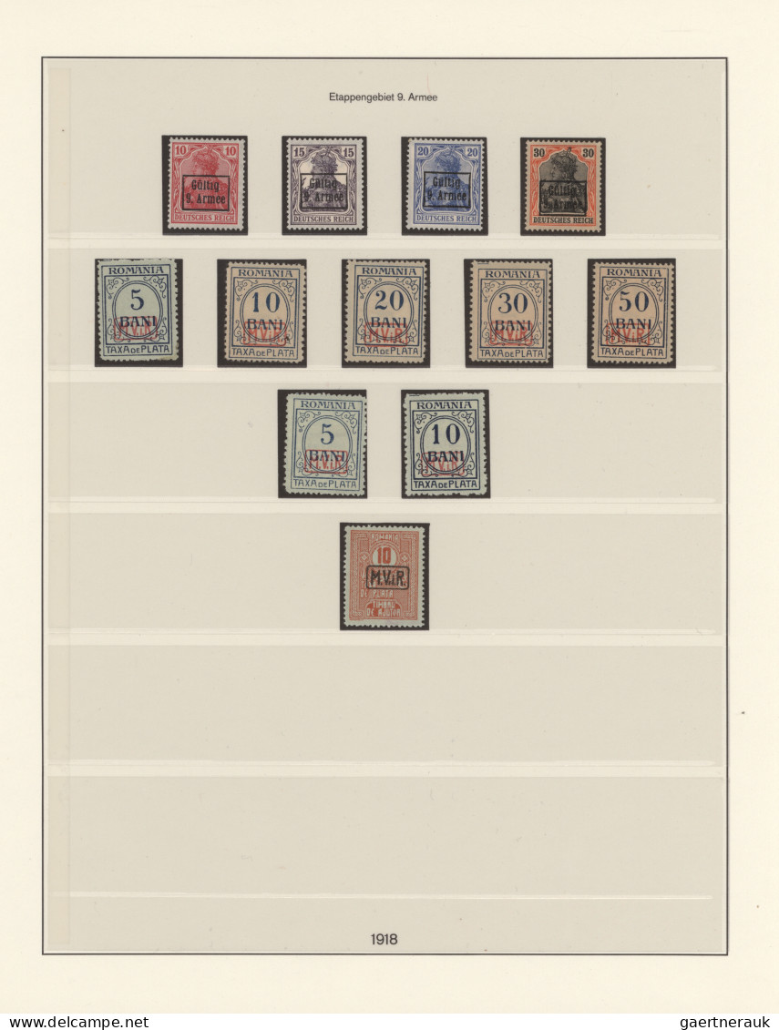 Deutsche Besetzung I. WK: Rumänien: 1917/1918, Ungebrauchter Und Gestempelter Sa - Ocupación 1914 – 18
