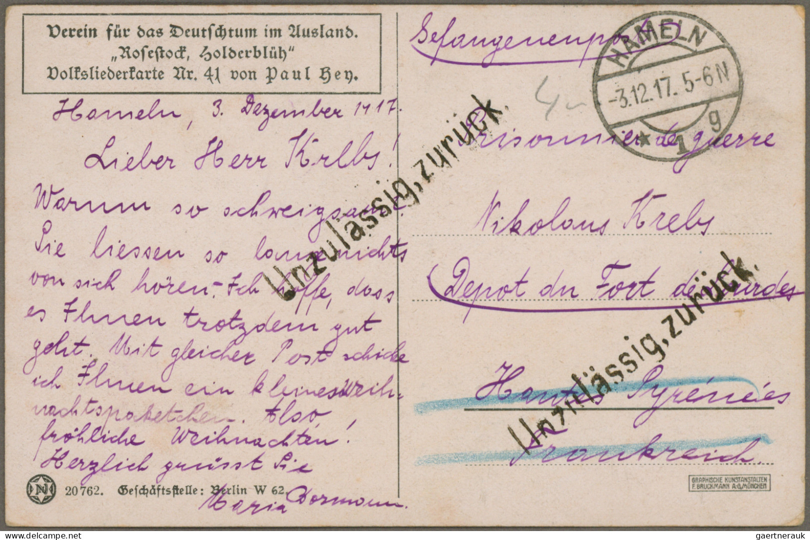 Feldpost 1. Weltkrieg: 1915/1945, Feldpost + Zensurpost, vielseitige Partie von