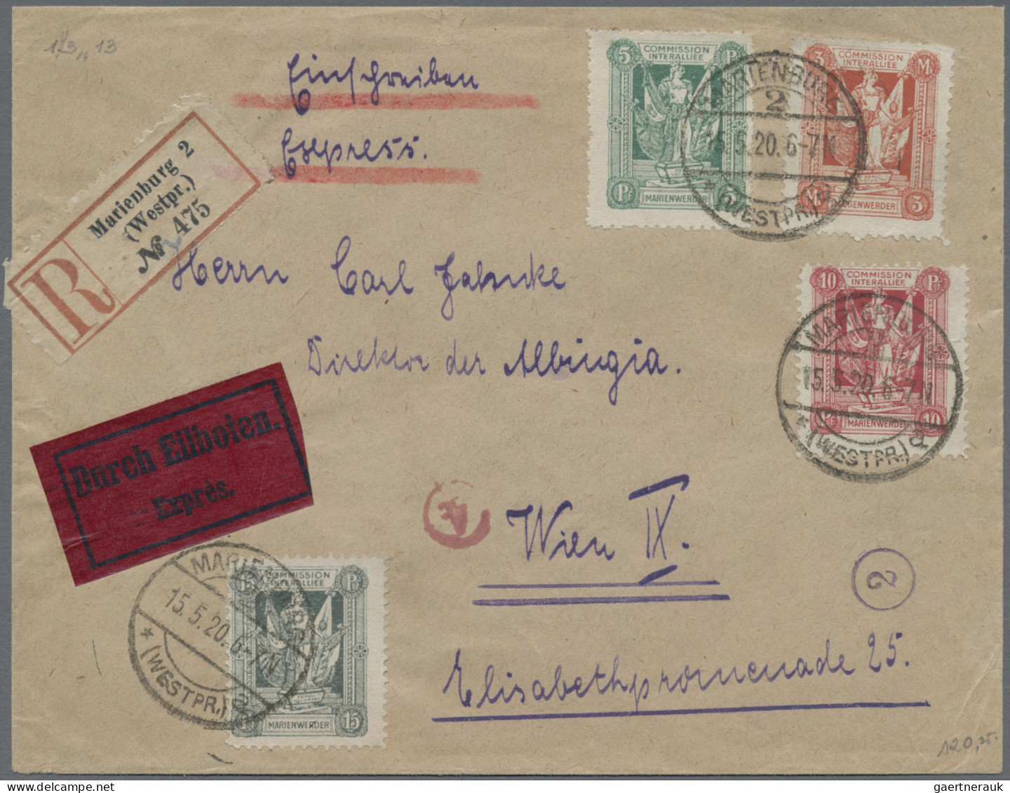 Deutsche Abstimmungsgebiete: Marienwerder: 1920 (ca.), Interessante Sammlung Mit - Other & Unclassified