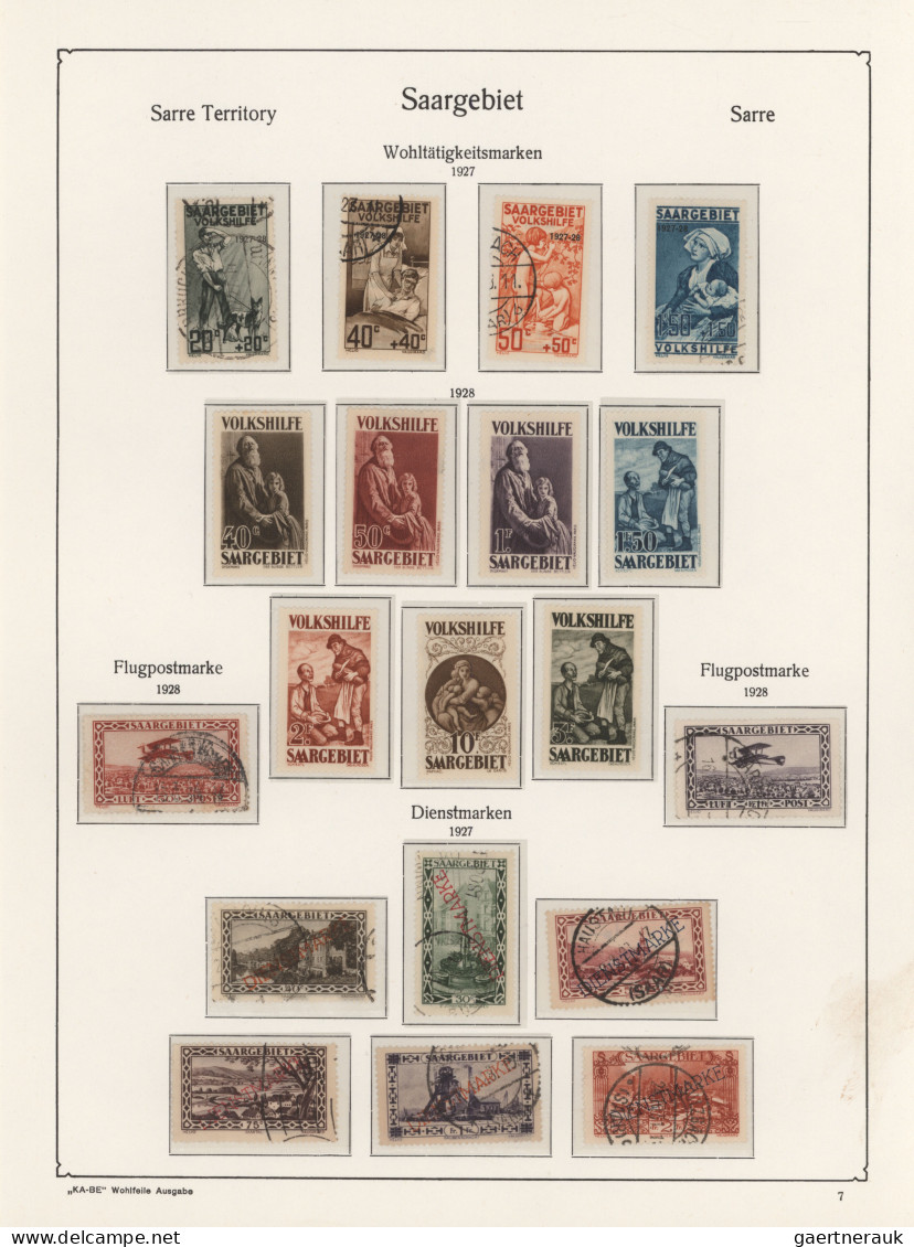 Deutsche Abstimmungsgebiete: Saargebiet: 1920/1934, Fast Komplette Sammlung In G - Used Stamps