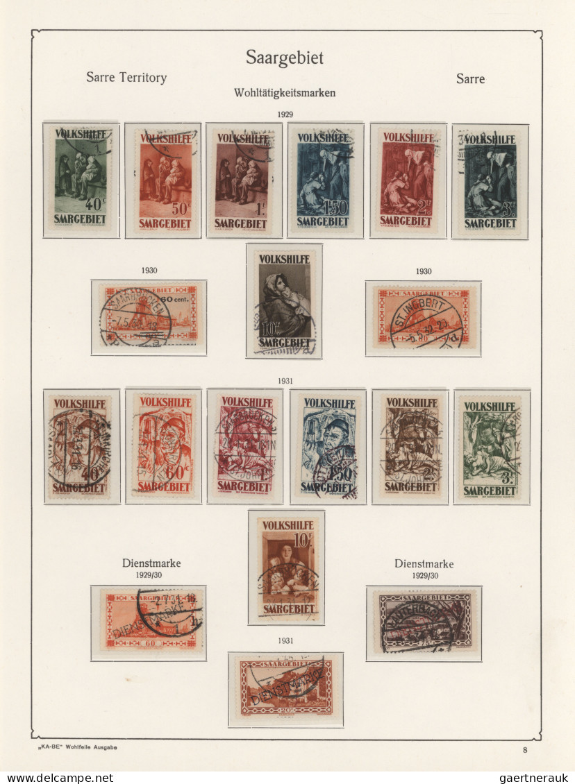 Deutsche Abstimmungsgebiete: Saargebiet: 1920/1934, Fast Komplette Sammlung In G - Used Stamps