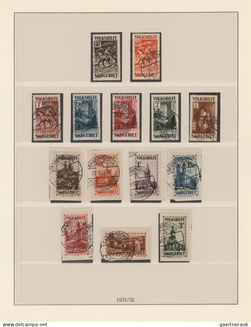 Deutsche Abstimmungsgebiete: Saargebiet: 1920/1934, Gestempelte Sammlung Im Lind - Lettres & Documents
