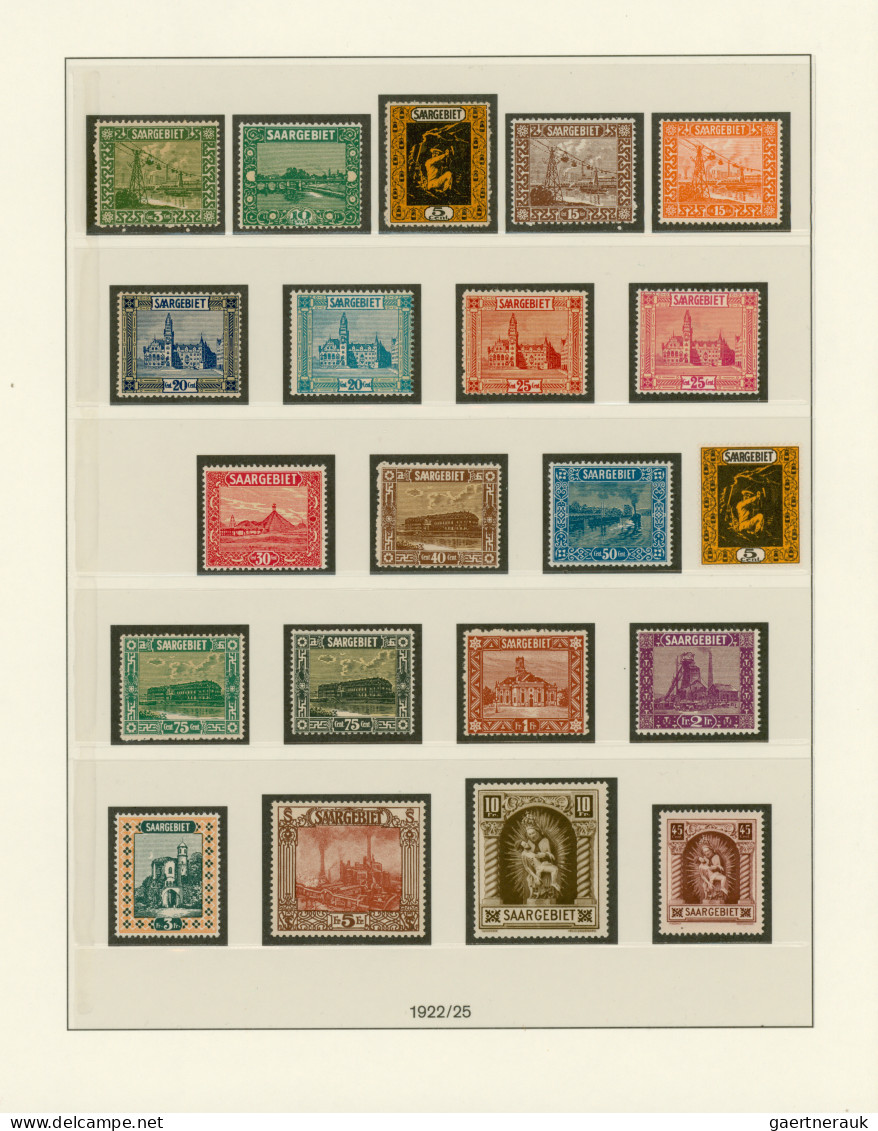 Deutsche Abstimmungsgebiete: Saargebiet: 1920/1934, Postfrische Sammlung Auf Lin - Unused Stamps