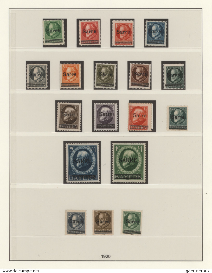 Deutsche Abstimmungsgebiete: Saargebiet: 1920/1934, Ungebrauchte/ Postfrische Sa - Unused Stamps