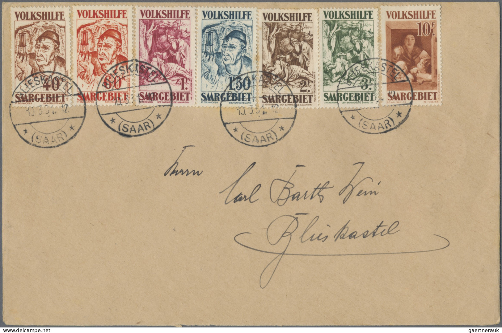 Deutsche Abstimmungsgebiete: Saargebiet: 1931/1950 (ca.), Schöne Partie Von Ca. - Lettres & Documents