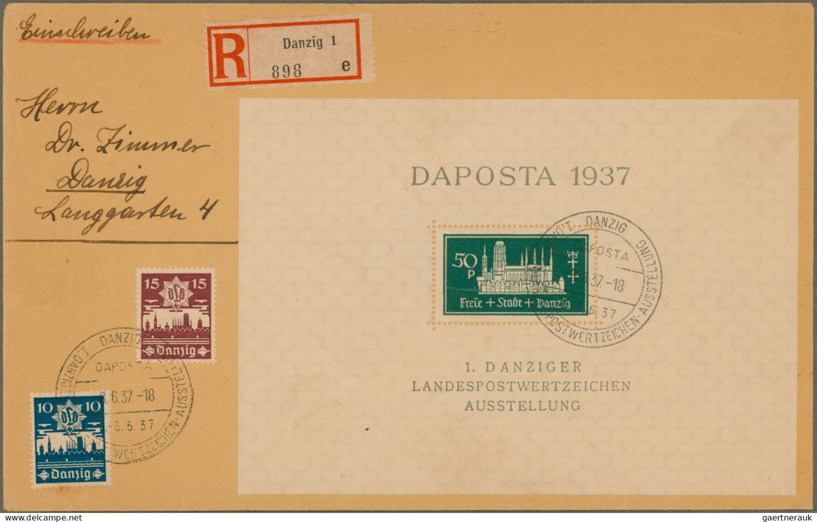 Danzig: 1922/1939 (ca.), Hübscher Posten Mit Ca. 47 Belegen, Dabei R.+Eilbotenex - Sonstige & Ohne Zuordnung