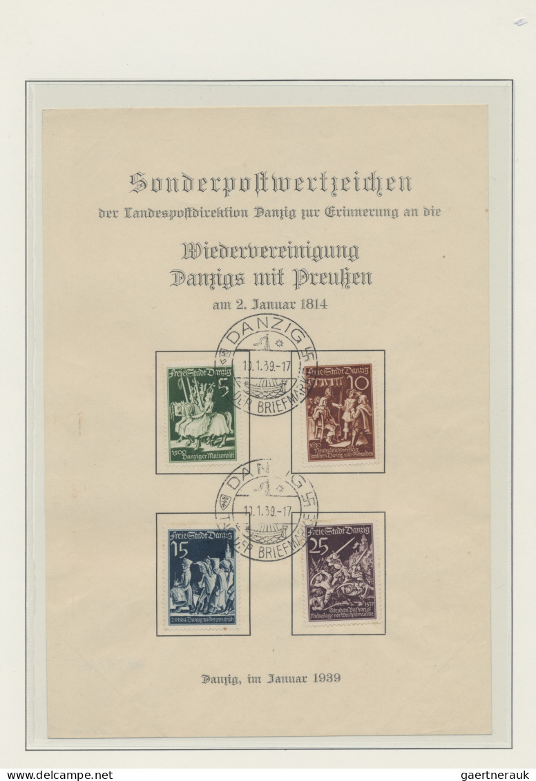 Danzig: 1939/1940, 6 Erinnerungsblätter und 1 Brief, dabei 3x Schaltersatz 18 We