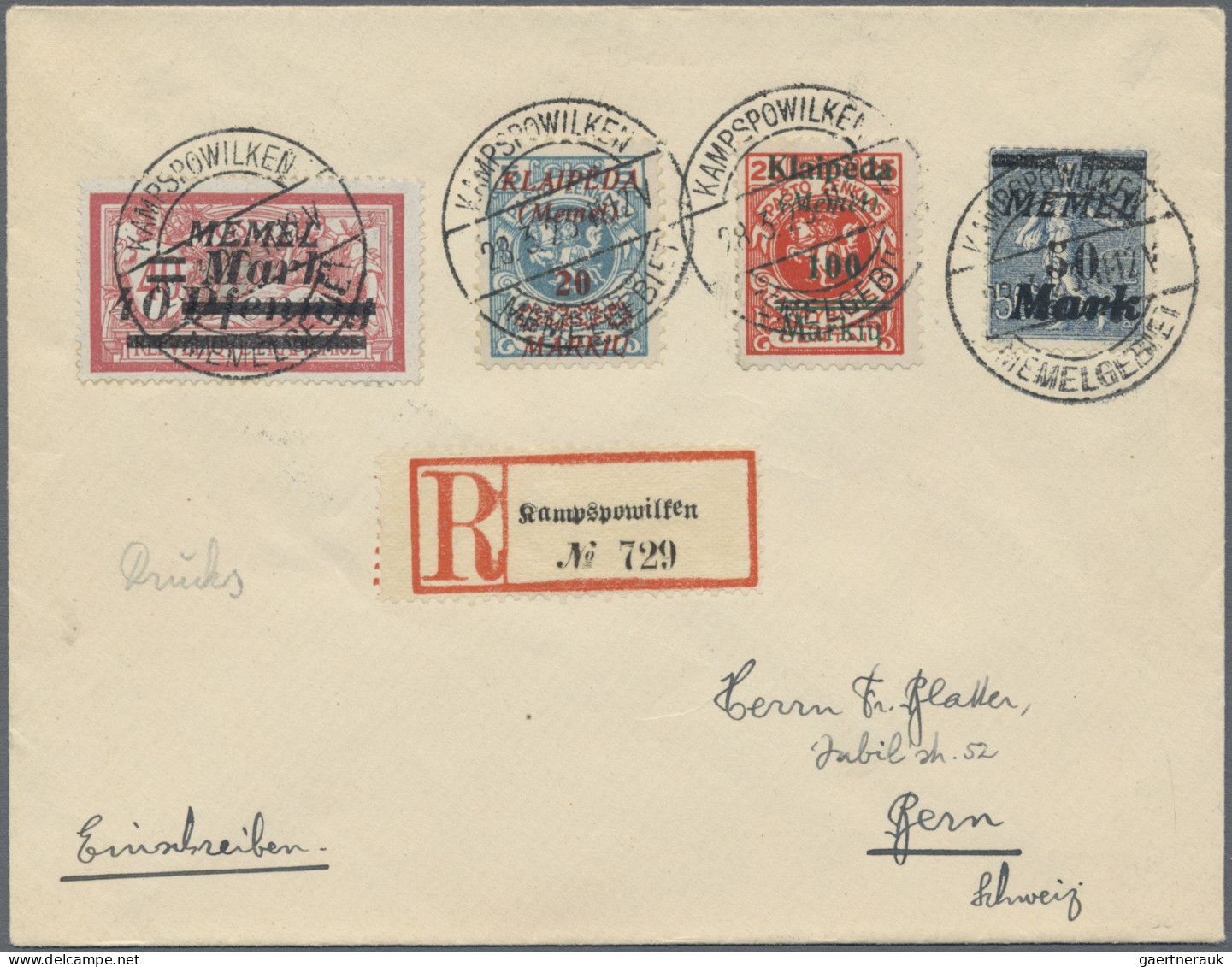 Memel: 1920/1923 (ca.), Interessanter Posten Von 53 Belegen Mit Wert-+Einschreib - Memelland 1923