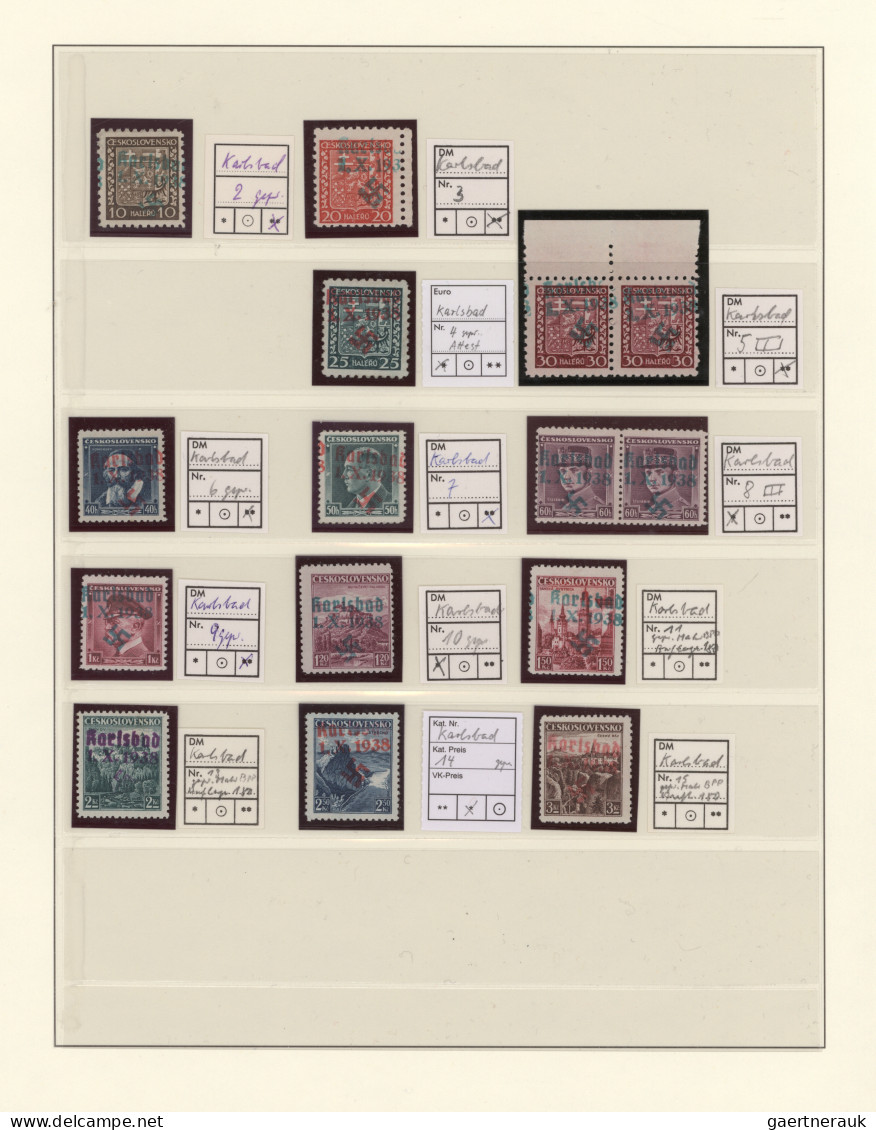 Sudetenland: 1938/1939, Umfassende Gestempelte Und Ungebrauchte Sammlung In Fünf - Sudetenland