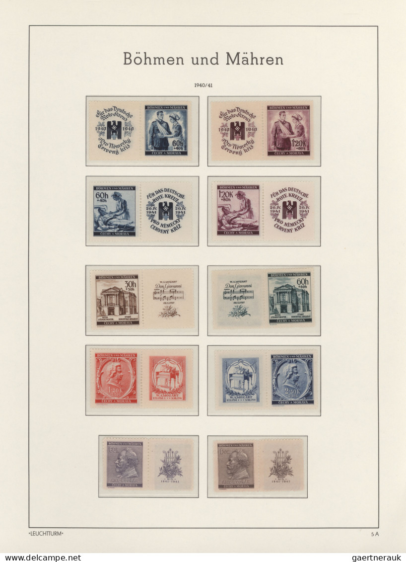 Deutsche Besetzung II. WK: 1939/1944, Komplette Postfrische Sammlung Auf Leuchtt - Occupazione 1938 – 45