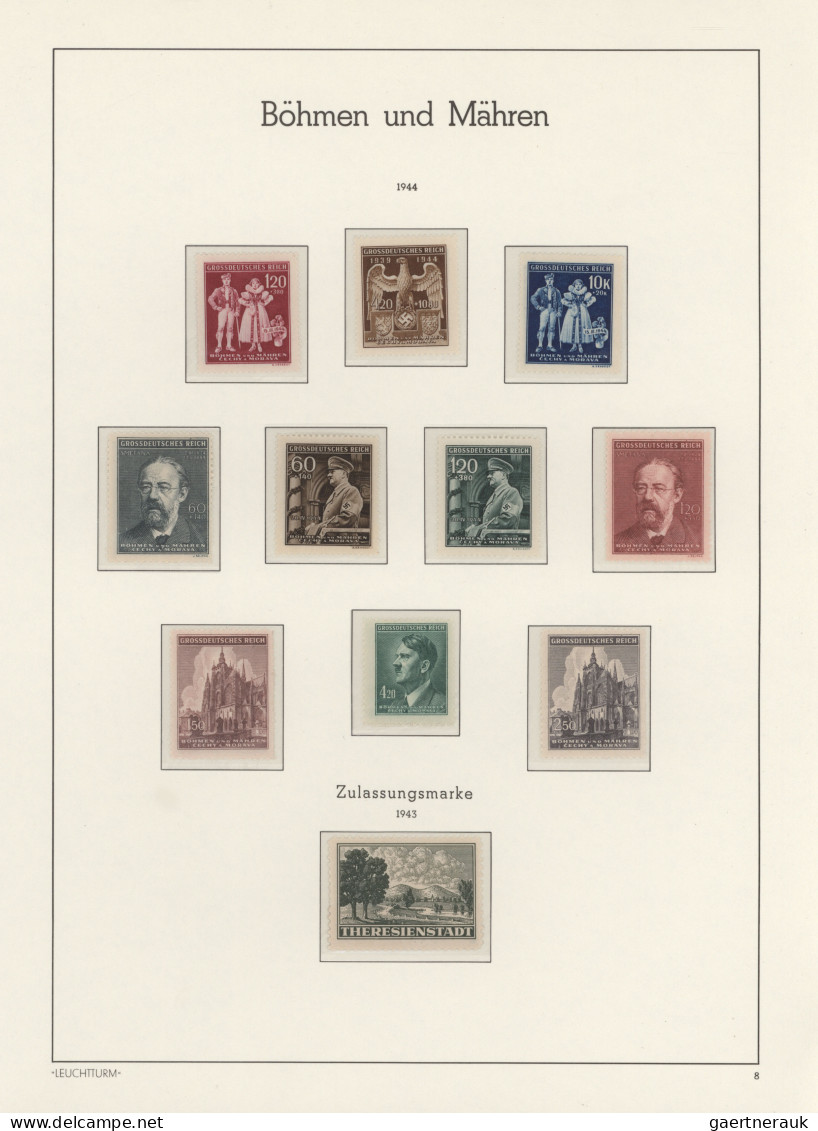 Deutsche Besetzung II. WK: 1939/1944, Komplette Postfrische Sammlung Auf Leuchtt - Occupation 1938-45