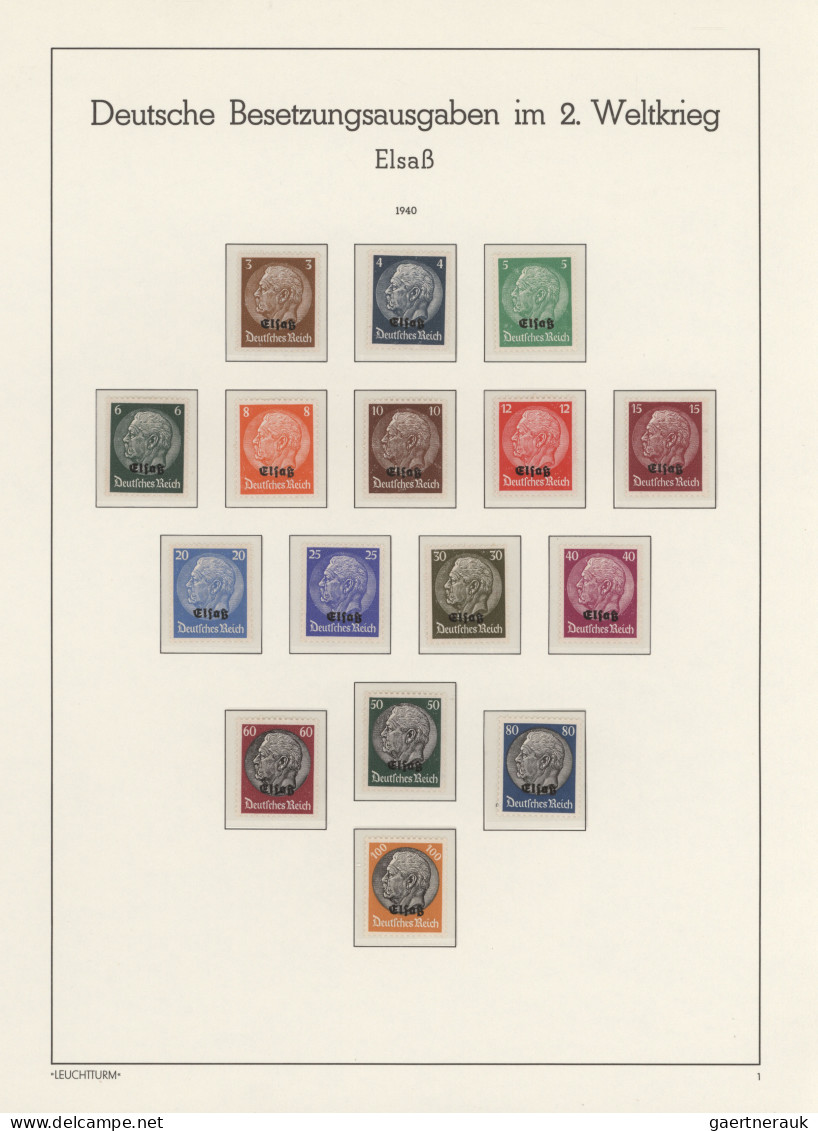 Deutsche Besetzung II. WK: 1939/1944, Komplette Postfrische Sammlung Auf Leuchtt - Bezetting 1938-45
