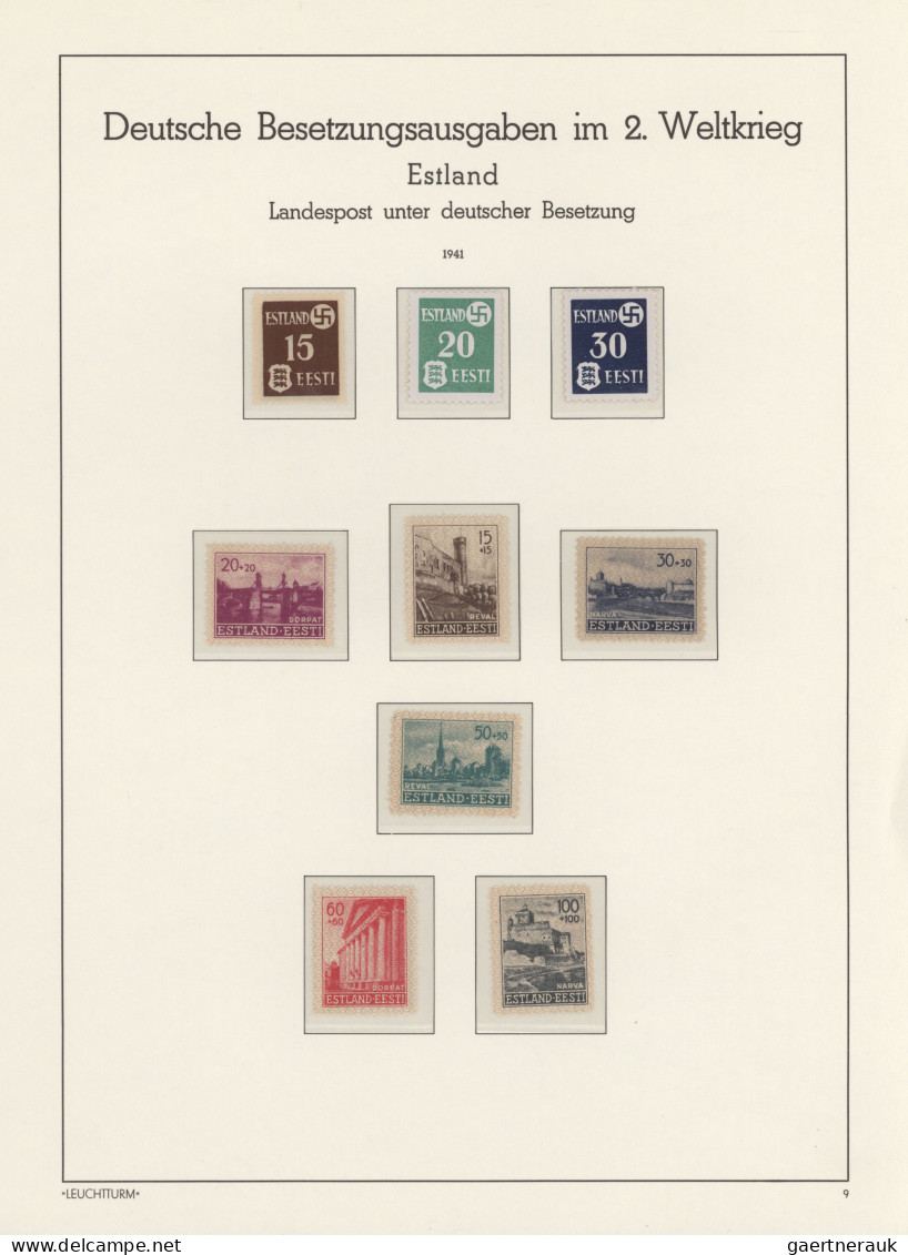Deutsche Besetzung II. WK: 1939/1944, Komplette Postfrische Sammlung Auf Leuchtt - Occupation 1938-45