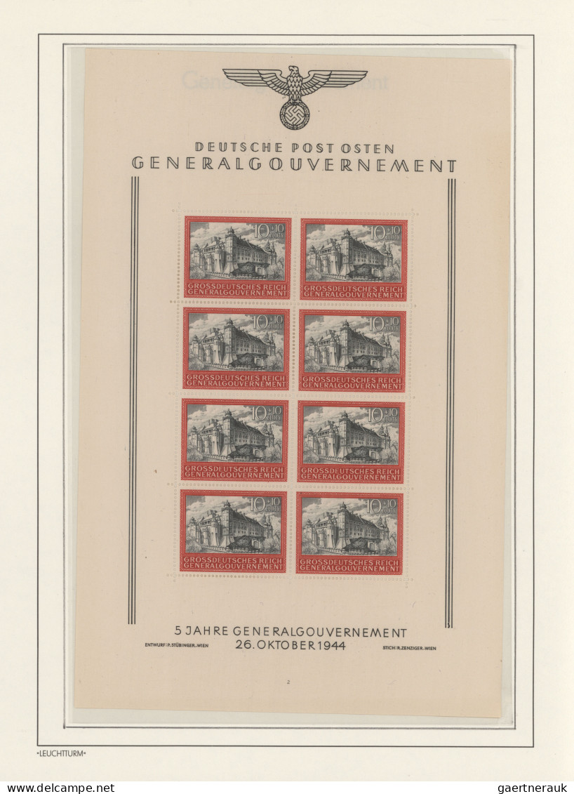 Deutsche Besetzung II. WK: 1939/1944, Komplette postfrische Sammlung auf Leuchtt