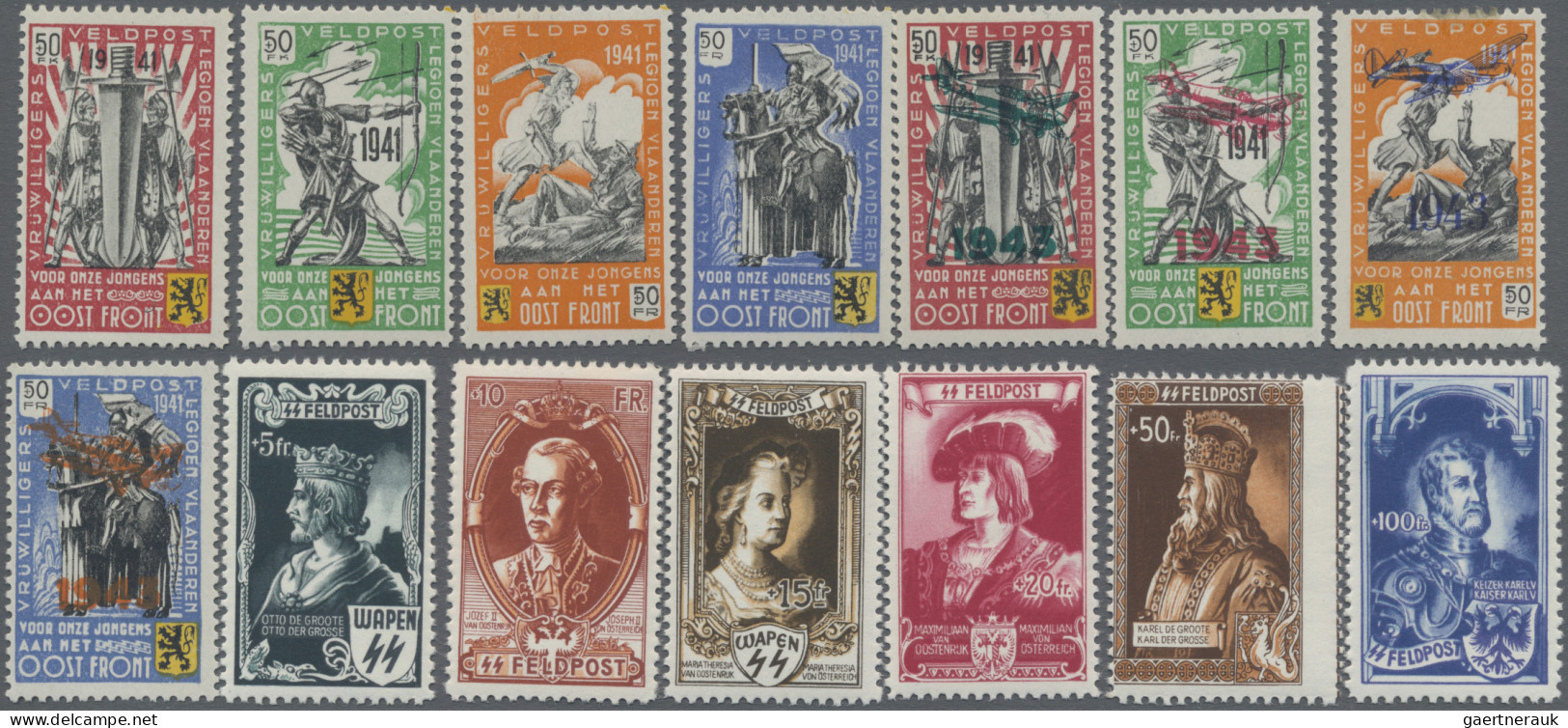 Dt. Besetzung II WK - Belgien: 1941/1944 Sammlung Der 20 Marken In Postfrischer - Occupazione 1938 – 45