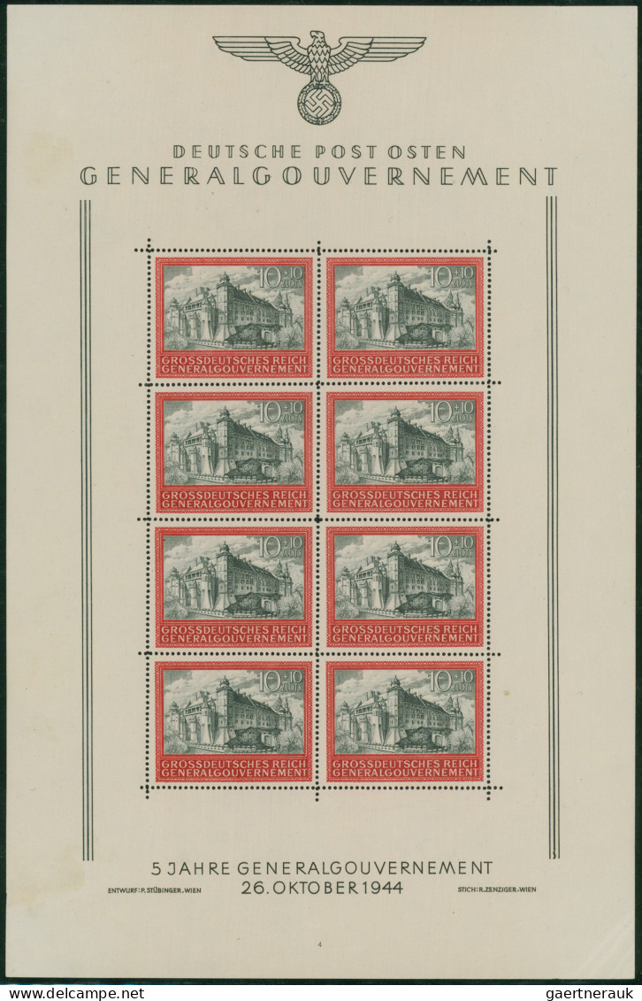 Dt. Besetzung II WK - Generalgouvernement: 1939/1944, meist postfrische, teils u