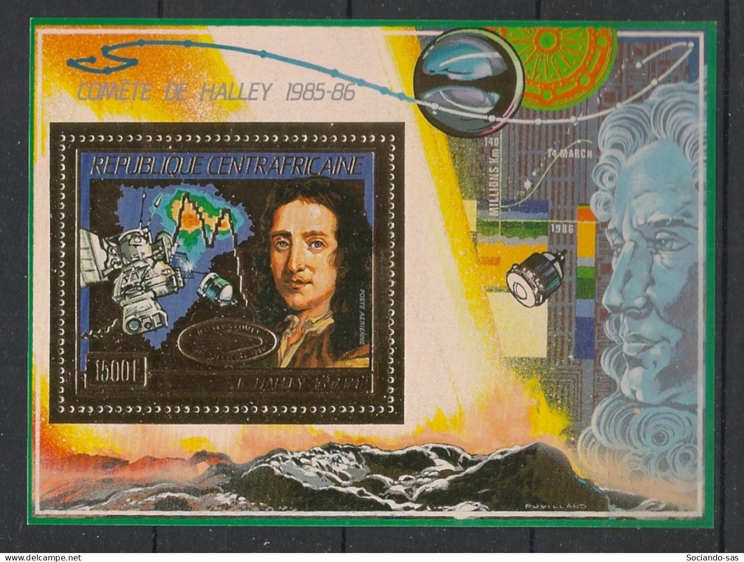 CENTRAFRICAINE - 1986 - PA N°YT. 359 - Halley's Comet - Mini Sheetlet - Neuf Luxe** / MNH / Postfrisch - Centrafricaine (République)