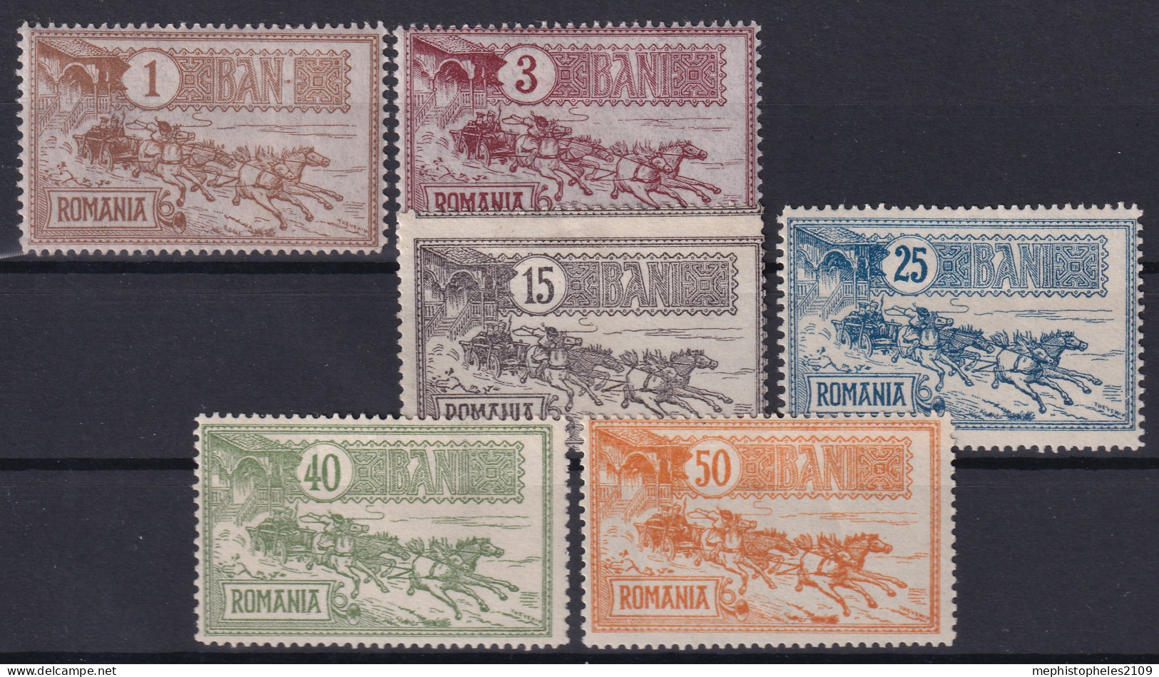 ROMANIA 1903 - MLH - Sc# 158, 159, 162, 163, 164, 165 - Usati