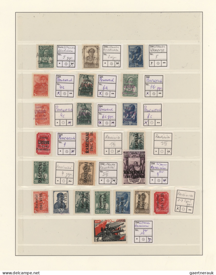 Dt. Besetzung II WK - Litauen: 1941, Umfangreicher Sammlungsbestand Im Ringbinde - Ocupación 1938 – 45