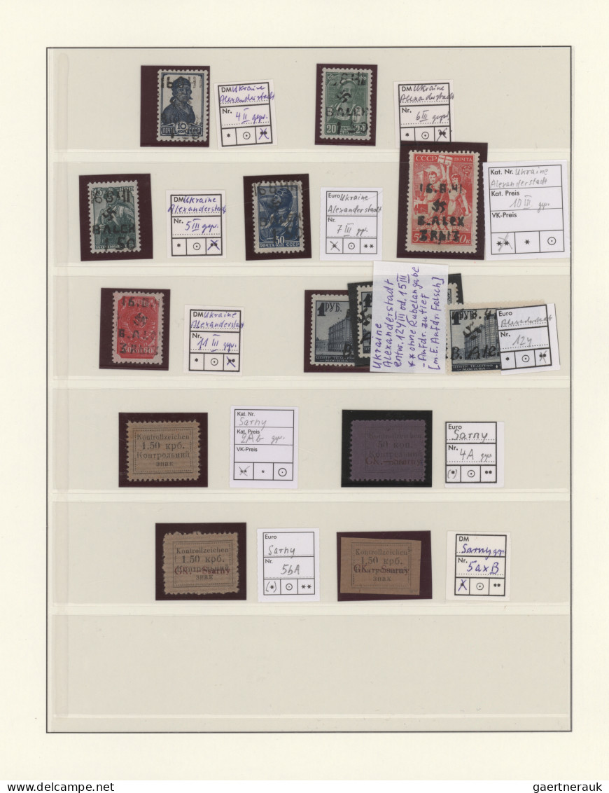 Dt. Besetzung II WK - Ukraine: 1941/1944, Ungebrauchte Und Gestempelte Sammlung - Bezetting 1938-45