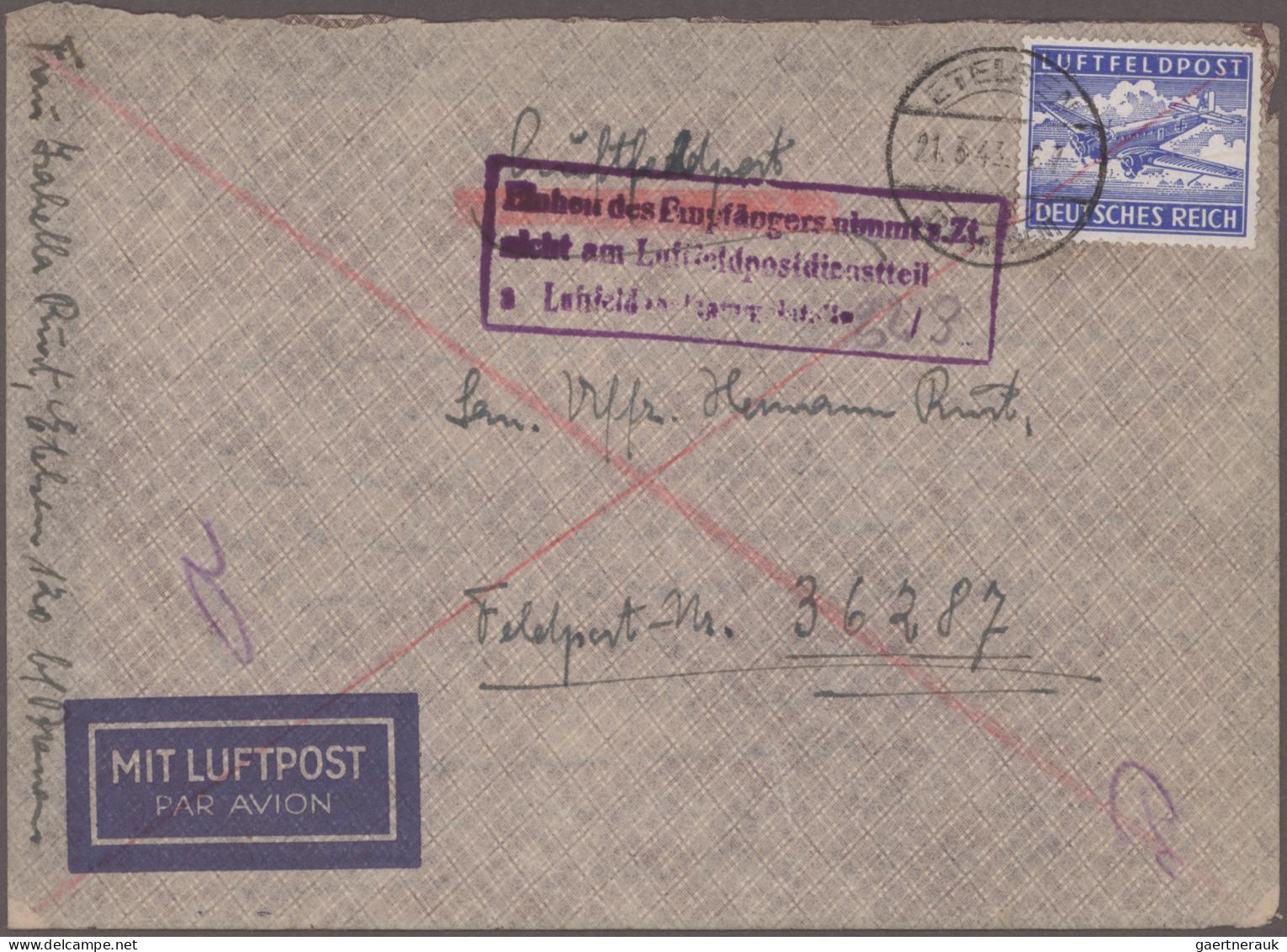 Feldpostmarken: 1942/1945, Die Blaue Luftfeldpostmarke, Vierbändige Spezialsamml - Andere & Zonder Classificatie