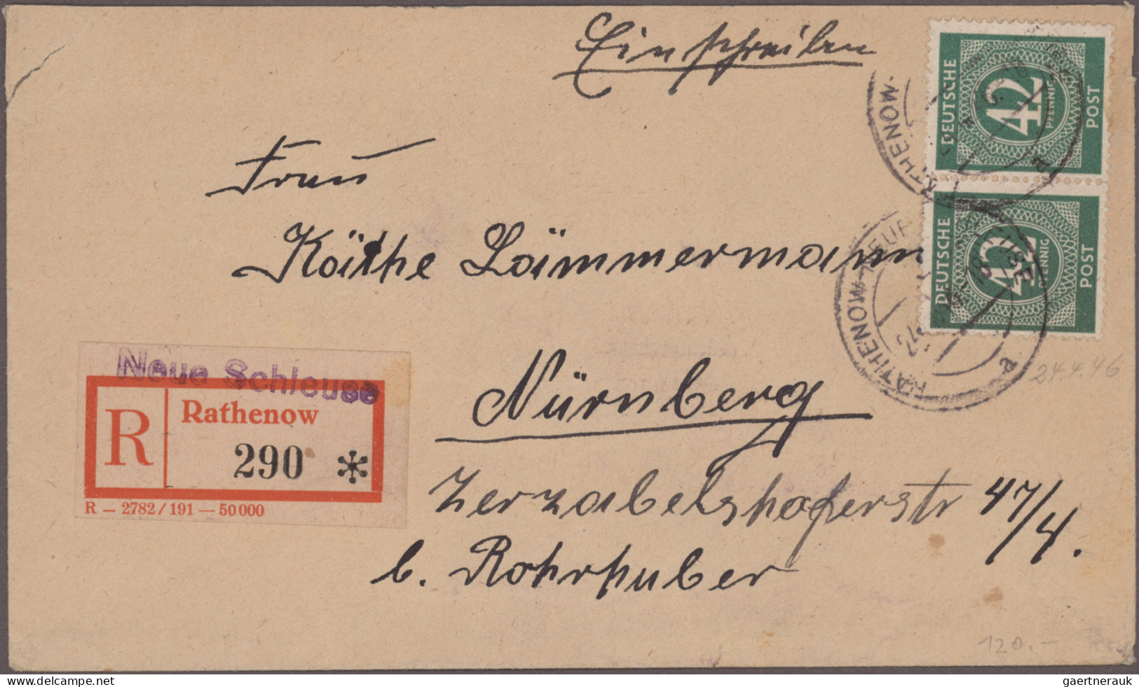 Deutschland Nach 1945: 1945/1958, Sammlung Von Ca. 140 Briefen Und Karten Mit Sc - Collezioni