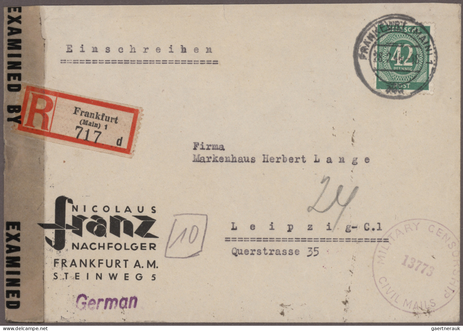 Deutschland Nach 1945: 1945/1958, Sammlung Von Ca. 140 Briefen Und Karten Mit Sc - Collezioni