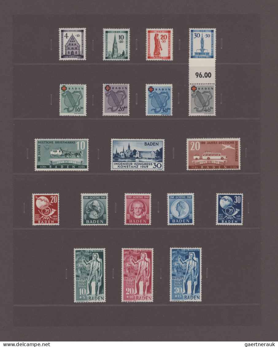 Deutschland Nach 1945: 1945/1959, Sammlung **/* Französische Zone, Saar Und Geme - Sammlungen