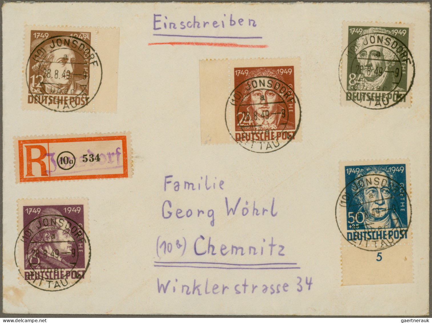 Deutschland Nach 1945: 1945/1990, Vielseitige Partie Von Ca. 119 Briefen Und Kar - Collections