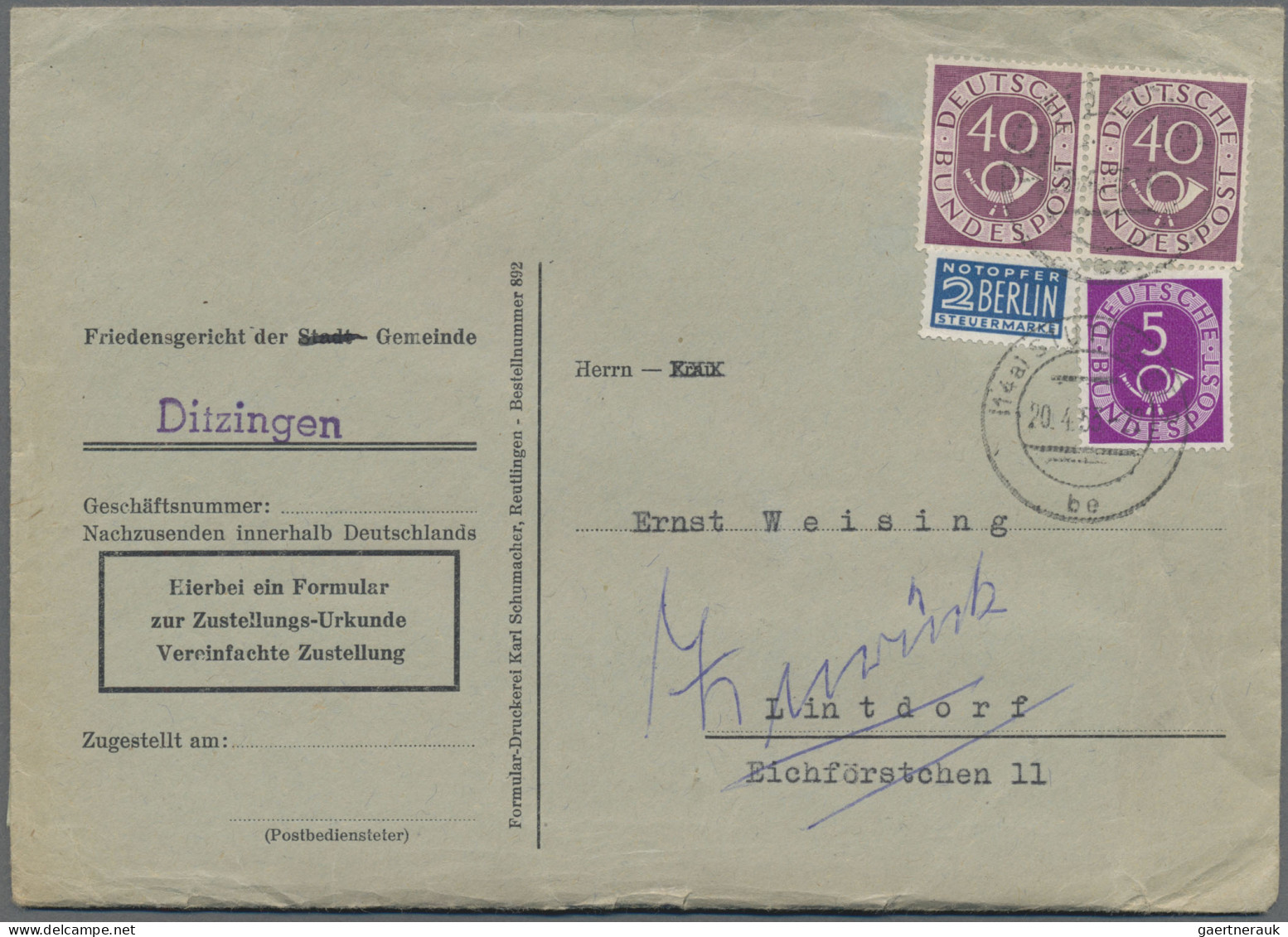 Deutschland Nach 1945: 1946/1970, Netter Posten Mit Meist Bedarfsbelegen Ab Zone - Collections