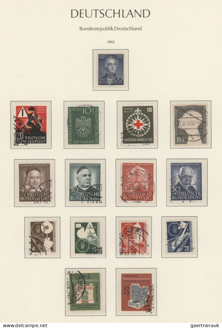 Deutschland nach 1945: 1948/1990, gestempelter Sammlungsposten in fünf Alben mit
