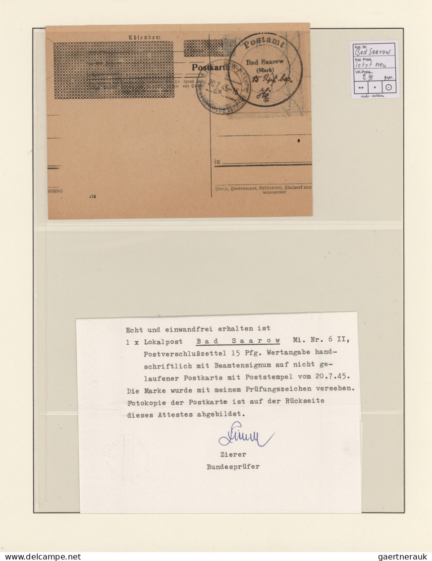 Deutsche Lokalausgaben Ab 1945: 1945/1946, Umfangreiche Sammlung Von Arnsberg Bi - Other & Unclassified