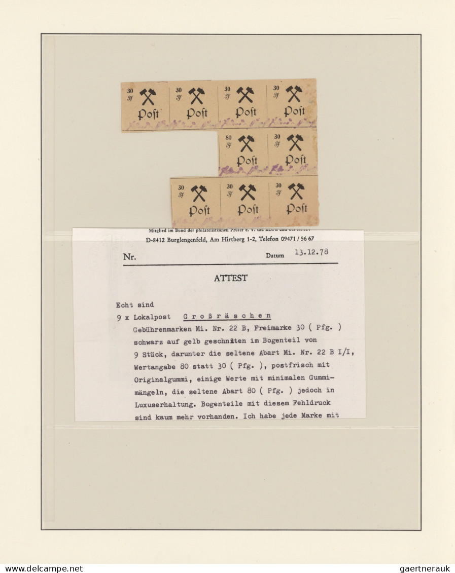 Deutsche Lokalausgaben ab 1945 - Großräschen: 1945/1946, umfangreiche und intens