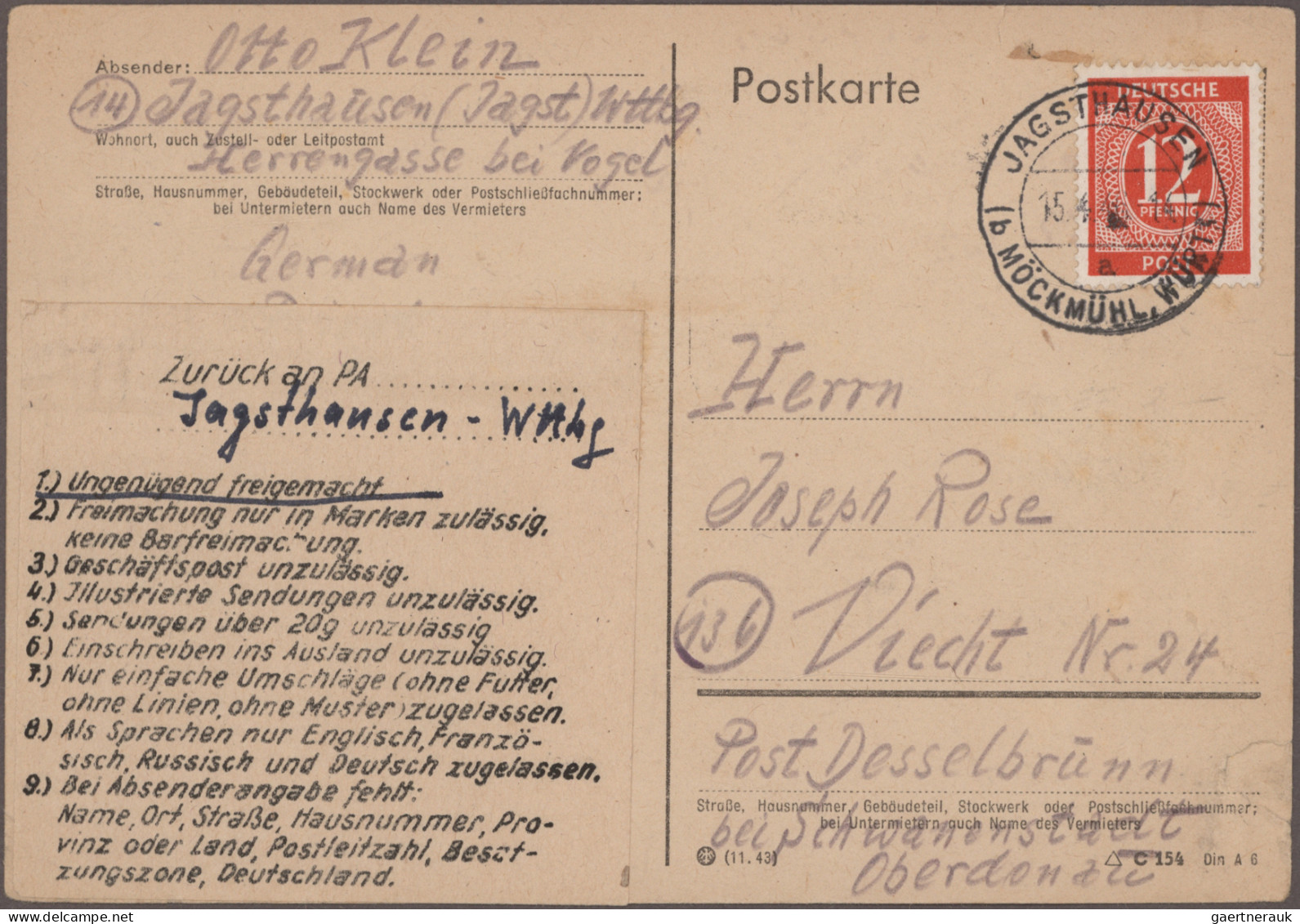 Deutschland Ab 1945 - Gebühr Bezahlt: 1945/1948, Sammlung Von Ca. 70 Briefen Und - Andere & Zonder Classificatie