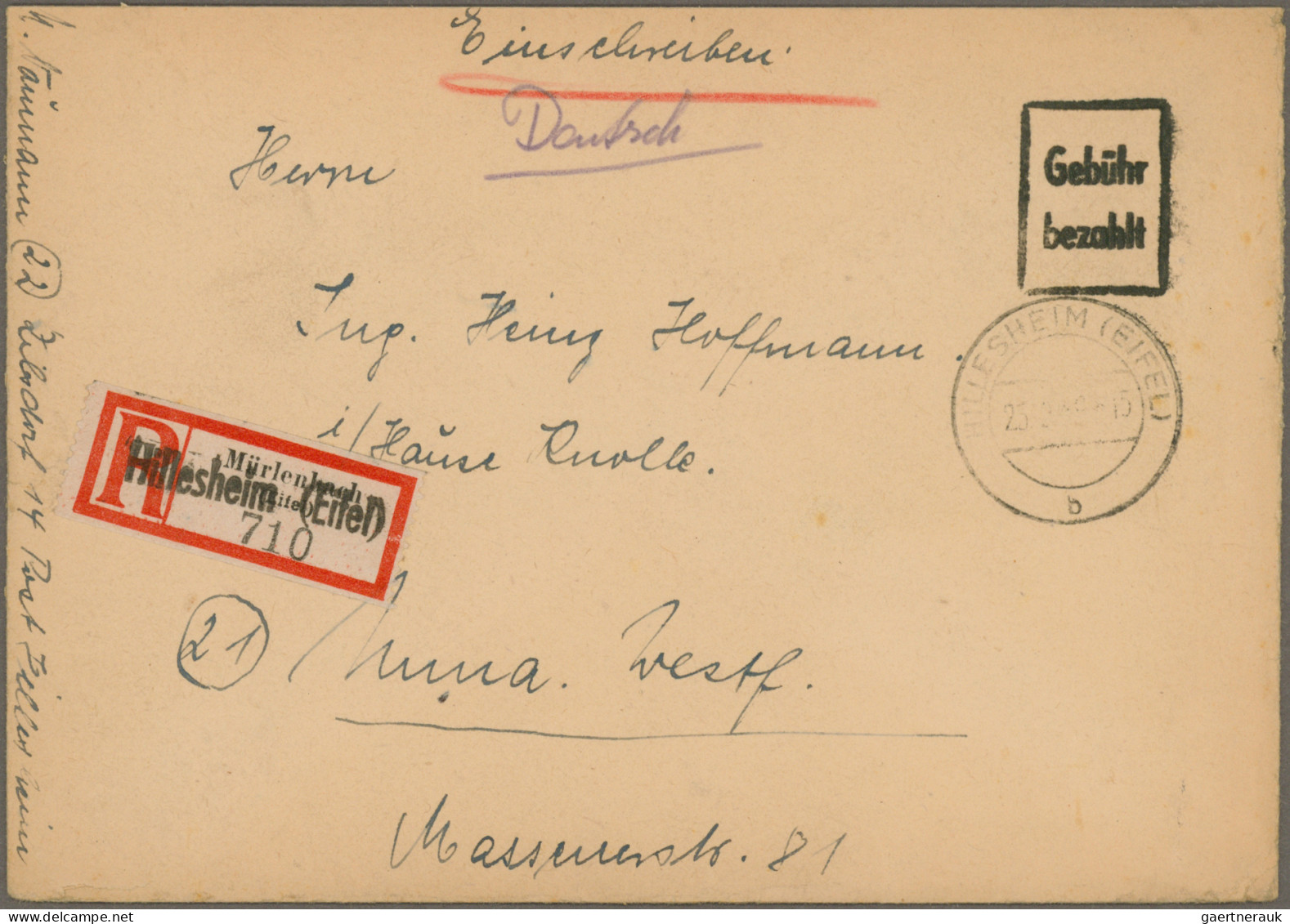 Alliierte Besetzung - Gebühr Bezahlt: 1945/1948, Sammlungsbestand Von Ca. 290 Ge - Andere & Zonder Classificatie