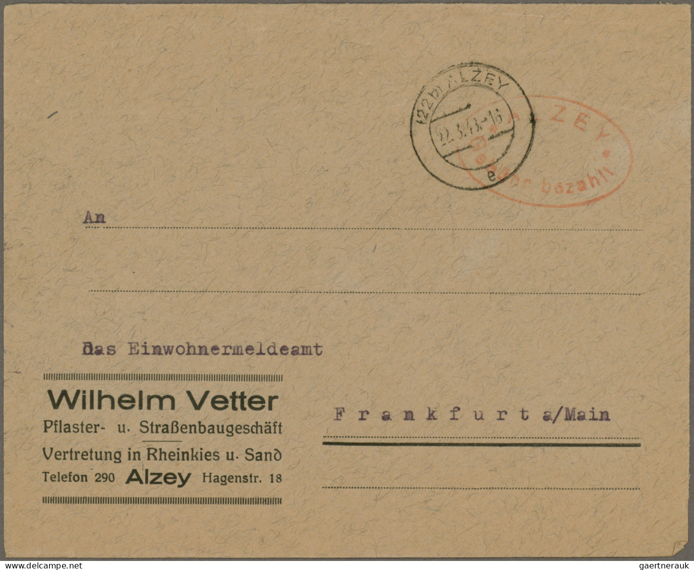 Alliierte Besetzung - Gebühr Bezahlt: 1945/1948, Sammlungsbestand von ca. 290 Ge