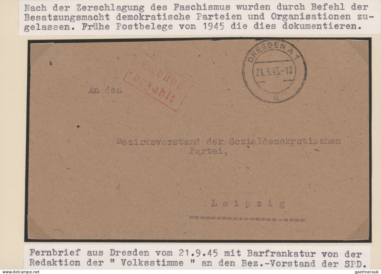 Alliierte Besetzung - Gebühr Bezahlt: 1945/1948, Vielseitige Partie Von Ca. 42 G - Sonstige & Ohne Zuordnung