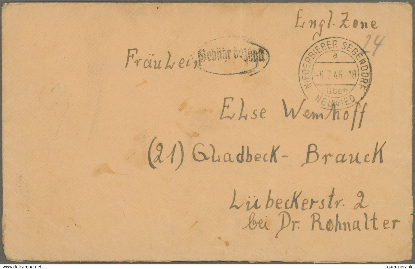 Alliierte Besetzung - Gebühr Bezahlt: 1945/1948, Vielseitige Partie Von Ca. 83 G - Sonstige & Ohne Zuordnung