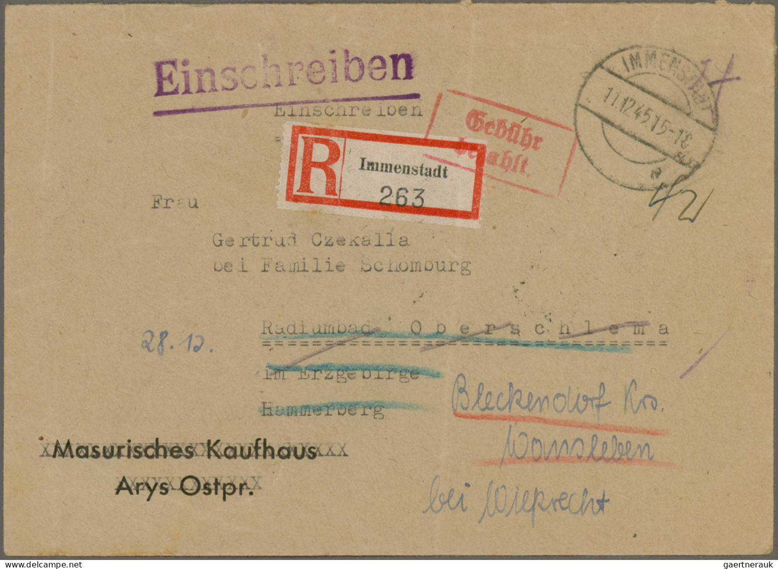 Alliierte Besetzung - Gebühr Bezahlt: 1945/1948, vielseitige Partie von ca. 83 G