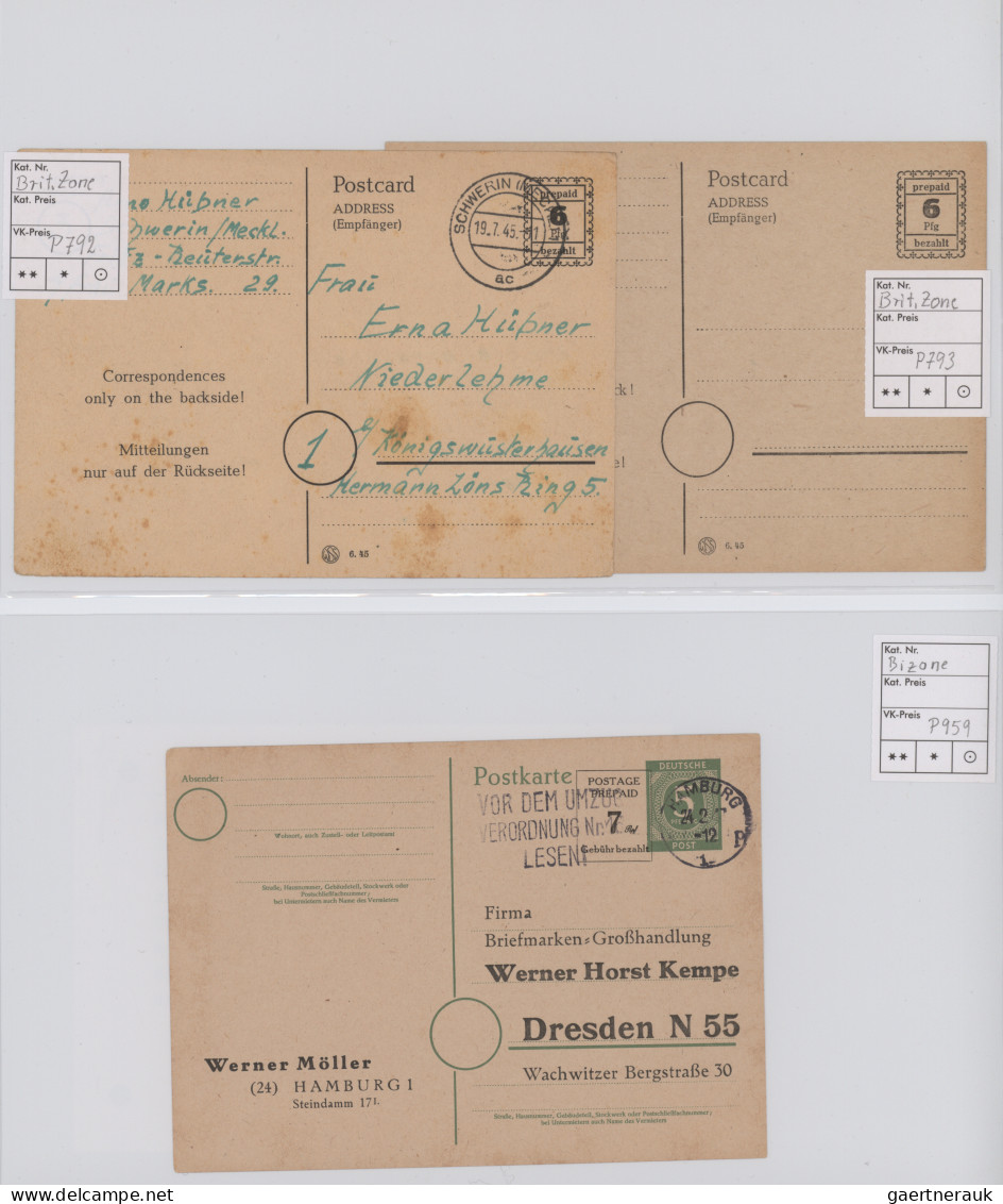 Alliierte Besetzung - Gebühr Bezahlt: 1945/1949, Sammlung von ca. 240 Bedarfsbel