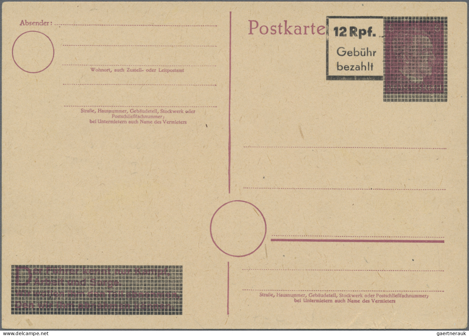 Alliierte Besetzung - Ganzsachen Aufbrauchsausgaben: 1945/1946, Aufbrauchs- Und - Briefe U. Dokumente