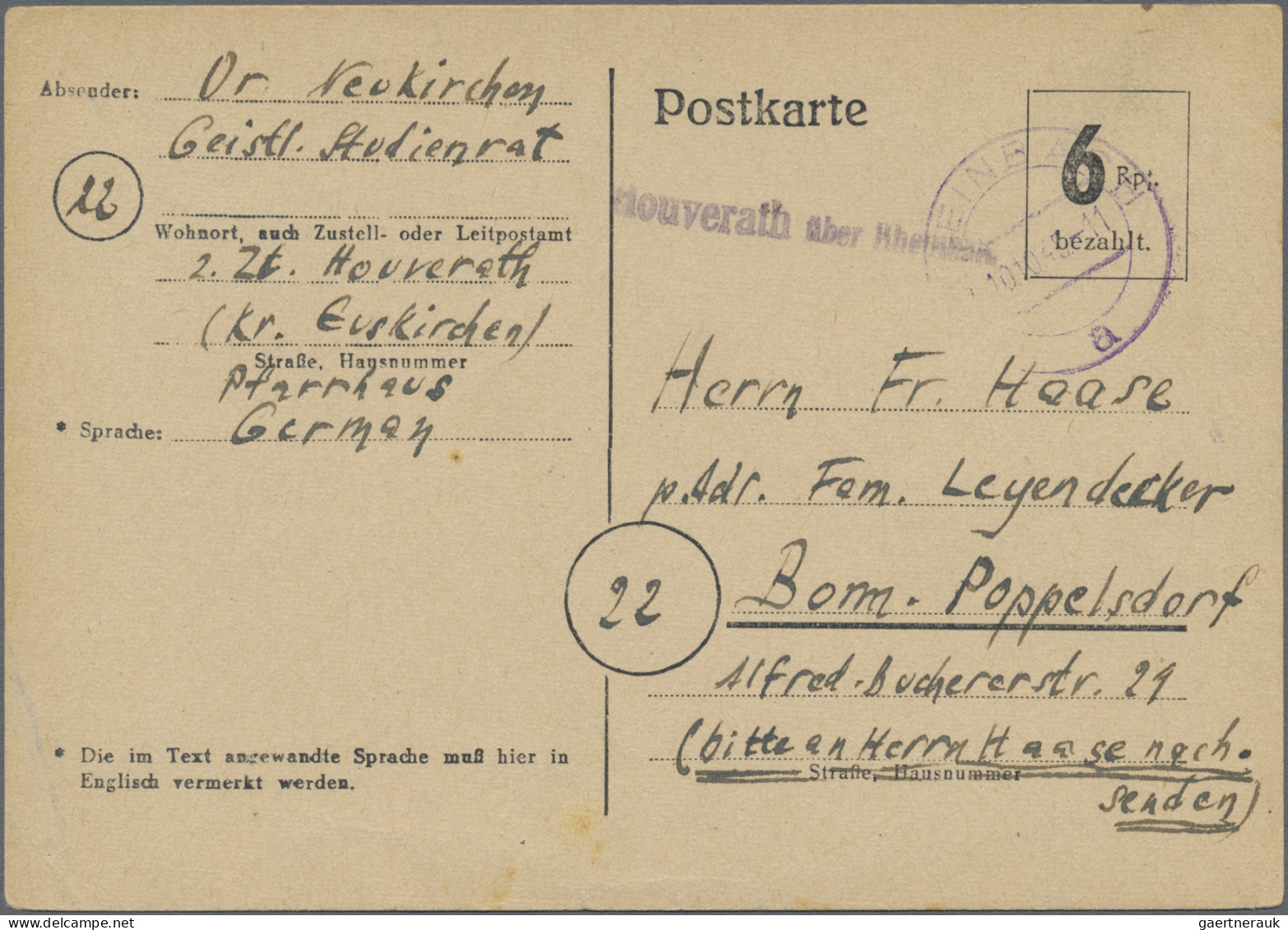 Alliierte Besetzung - Ganzsachen Aufbrauchsausgaben: 1945/1946, Aufbrauchs- Und - Lettres & Documents