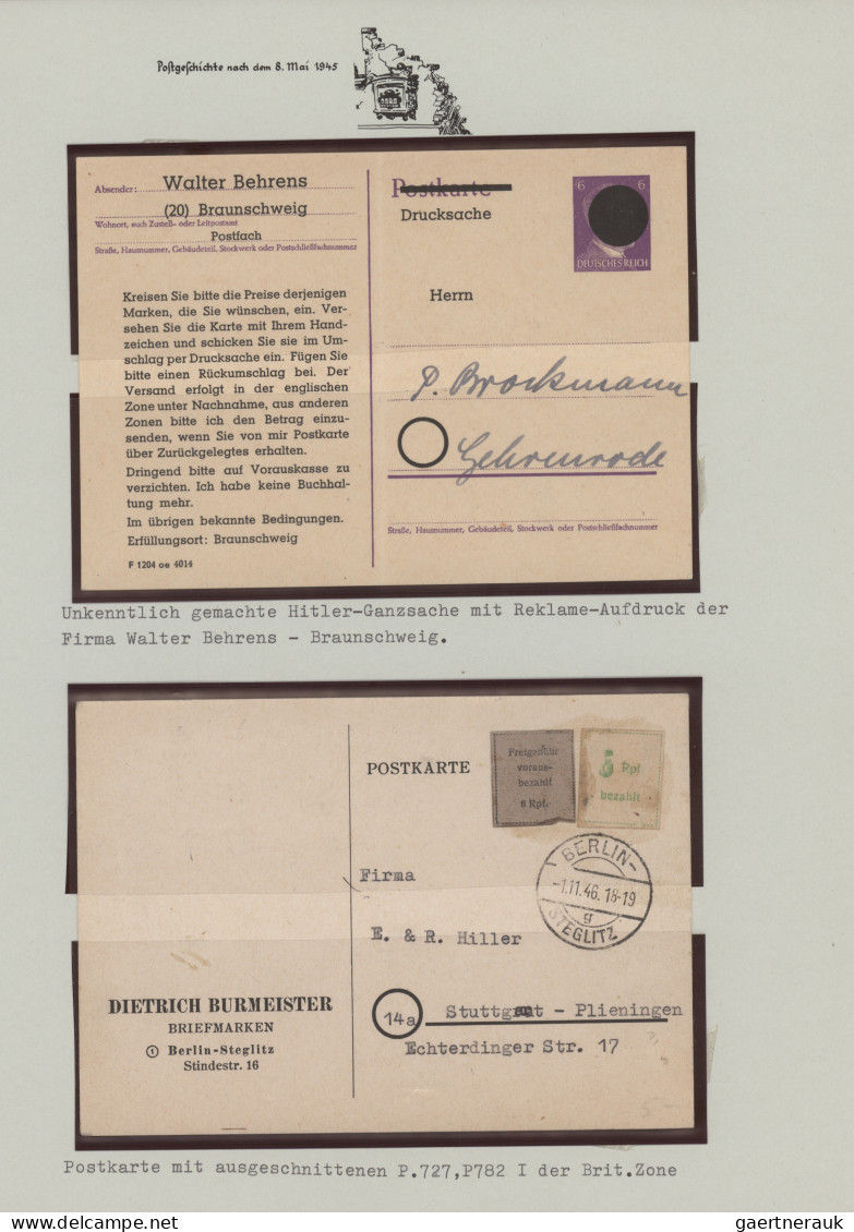 Alliierte Besetzung - Ganzsachen Behelfsausgaben: 1945/1951, All.Besetzung+Bizon - Other & Unclassified